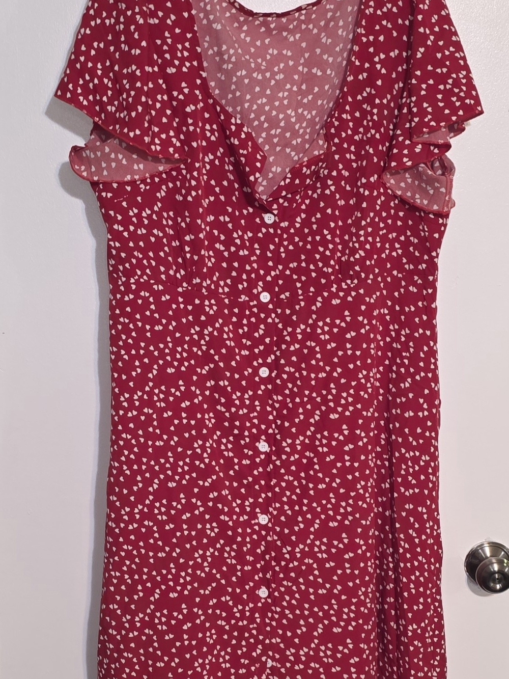 SHEIN Red Heart-Print Maxi Dress